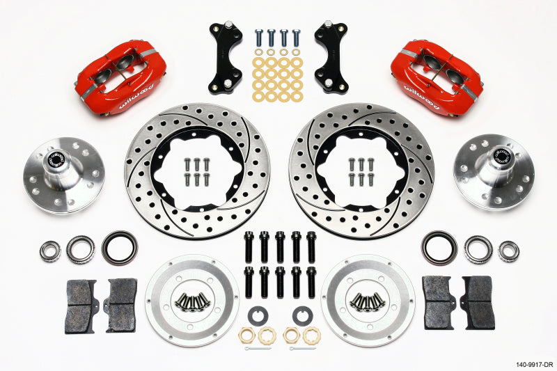 Wilwood Forged Dynalite Front Kit 11.00in Drilled-Red WWE ProSpindle - My Store