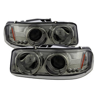 Spyder GMC Sierra 1500/2500/3500 99-06 Projector Headlights LED Halo LED Smoke PRO-YD-CDE00-HL-SMC - Mammoth Racing -