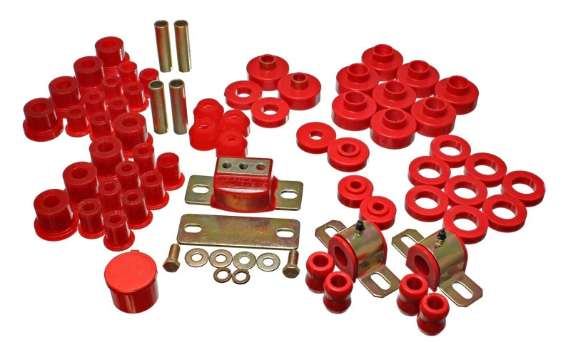 Energy Suspension 76-79 Jeep CJ/CJ7 Red Hyper-Flex Master Bushing Set - Mammoth Racing -