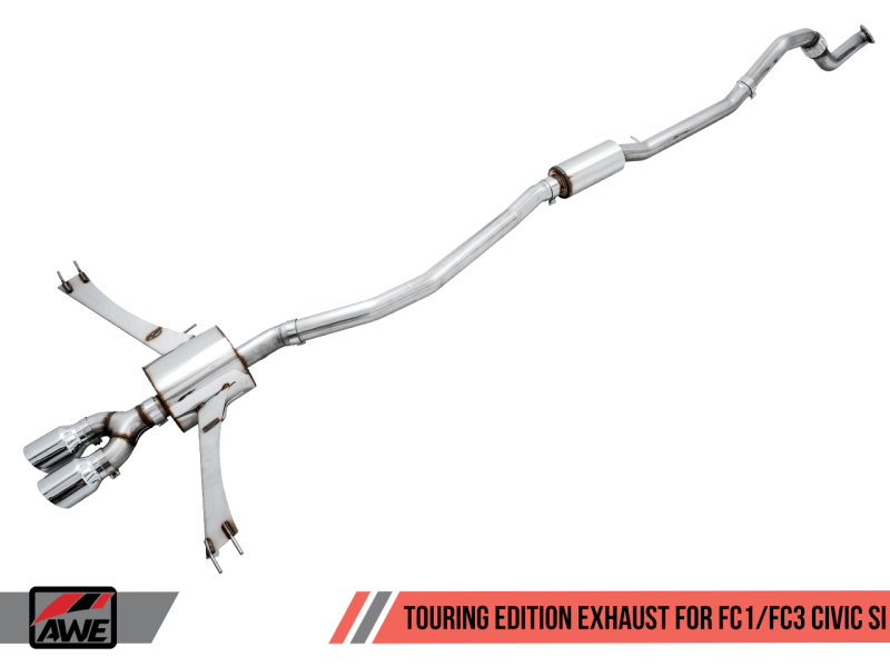 AWE Tuning 2016+ Honda Civic Si Touring Edition Exhaust w/Front Pipe & Dual Diamond Black Tips - My Store