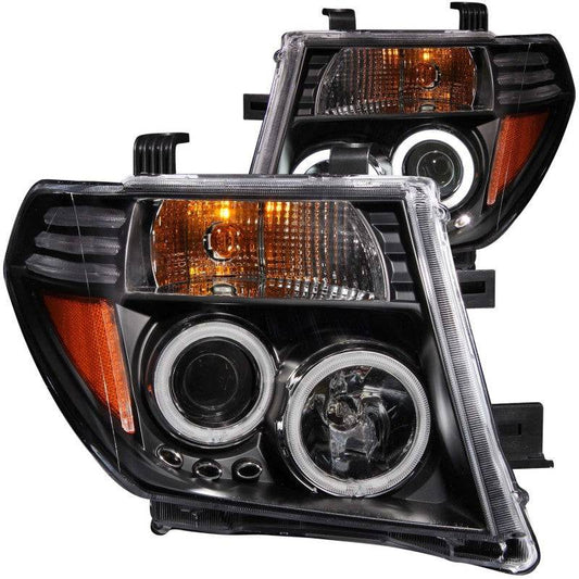 ANZO 2005-2008 Nissan Frontier Projector Headlights w/ Halo Black - My Store