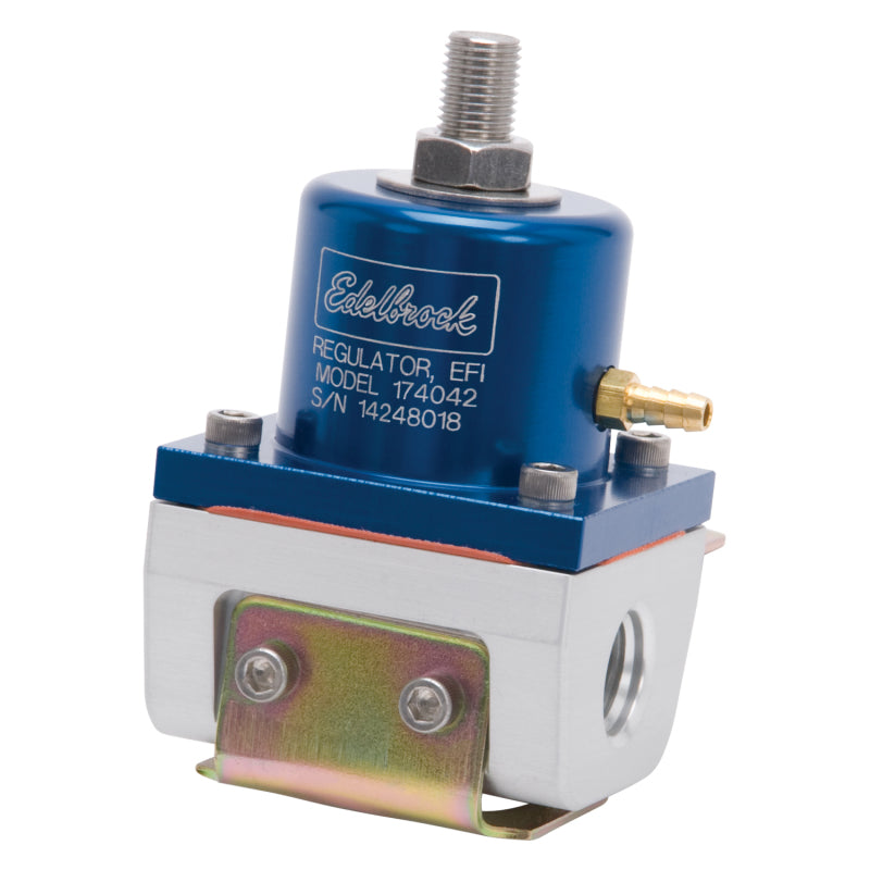 Edelbrock Fuel Pressure Regulator EFI 180 GPH 35-90 PSI -6 In/Out -6 Return Blue/Clear - My Store