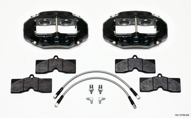 Wilwood D8-4 Front Caliper Kit Black Corvette C2 / C3 65-82 - Mammoth Racing -