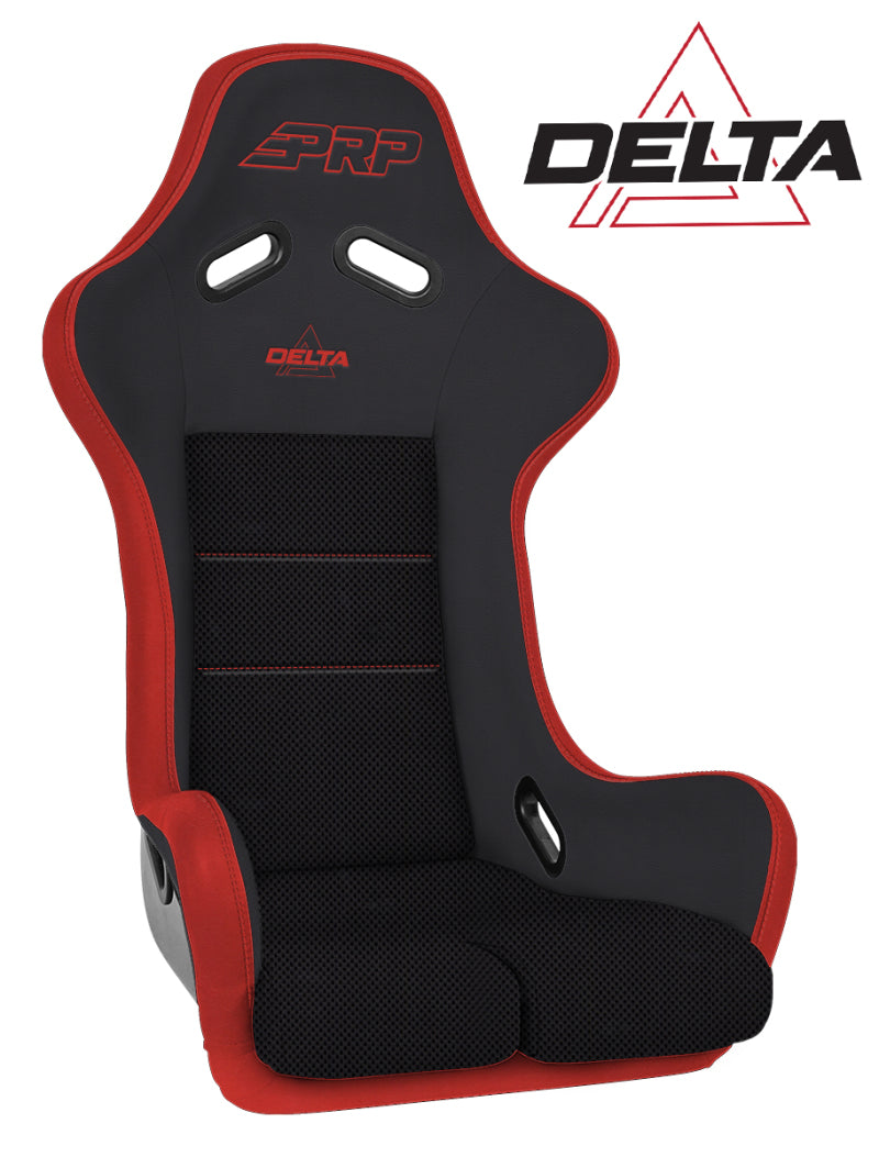 PRP Delta Composite Seat- Black/Red (prp Red Outline/Delta Red- Red Stitching/201-263-201-237) - Mammoth Racing -