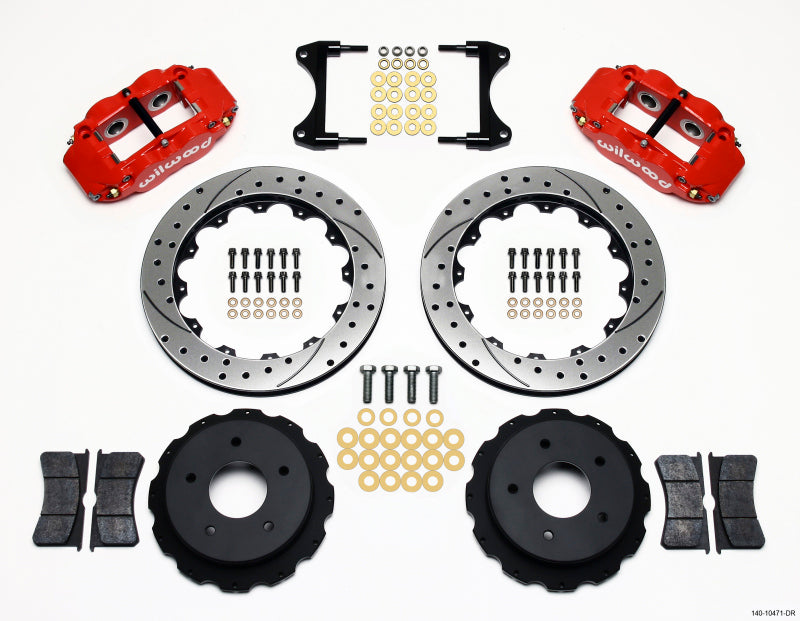 Wilwood Narrow Superlite 4R Rear Kit 12.88in Drilled Red 65-82 Corvette C2/c3 - Mammoth Racing -