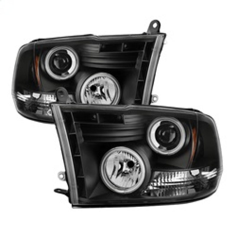 Spyder Dodge Ram 1500 09-14 Projector Headlights Halogen- CCFL Halo LED - Blk PRO-YD-DR09-CCFL-BK - Mammoth Racing -