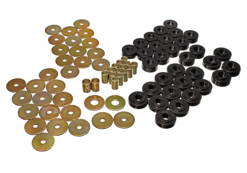 Energy Suspension 65-67 Chevy Malibu/Chevelle/Monte Carlo CONVERTIBLE ONLY Black Body Mount Set - Mammoth Racing -