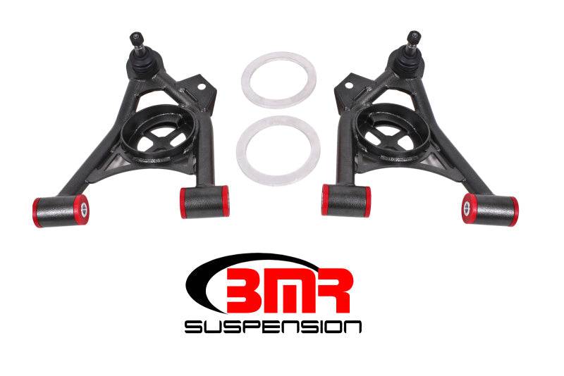 BMR 79-93 Mustang Fox Lower Control A-Arm Front w/ Spring Pocket/Tall Ball Joint - Black Hammertone - Mammoth Racing -