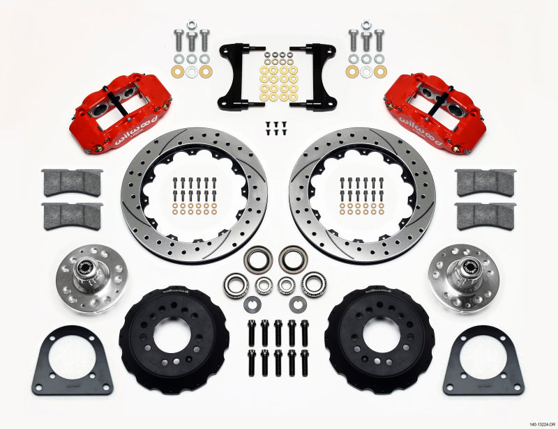 Wilwood Narrow Superlite 6R Front Hub Kit 12.88in Drill Red Tci-ifs 71-78 (Pinto Based) - Mammoth Racing -