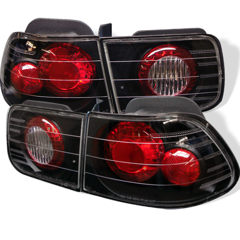 Spyder Honda Civic 96-00 2Dr Euro Style Tail Lights Black ALT-YD-HC96-2D-BK - Mammoth Racing -