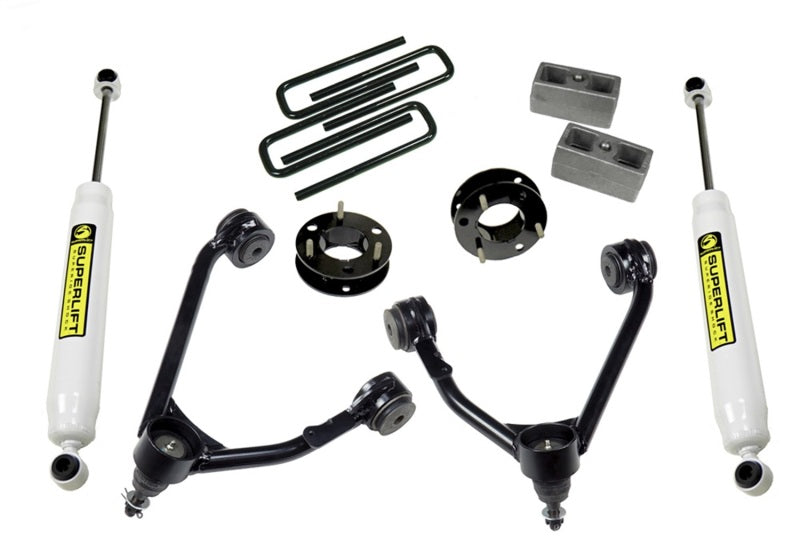 Superlift 07-16 Chevy Silv 1500 2WD 3.5in Lift Kit w/ Cast Steel Control Arms & Rear Shocks - Mammoth Racing -