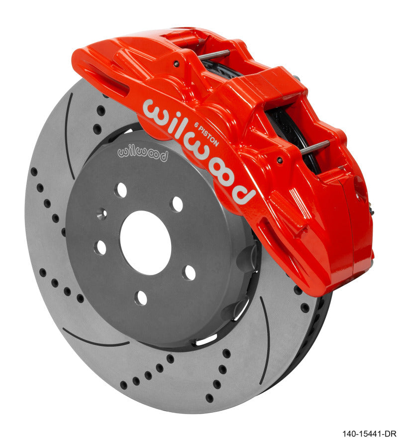 Wilwood Sx6r Front Brake Kit 15in SRP Drilled/Slotted Rotor - Red - My Store