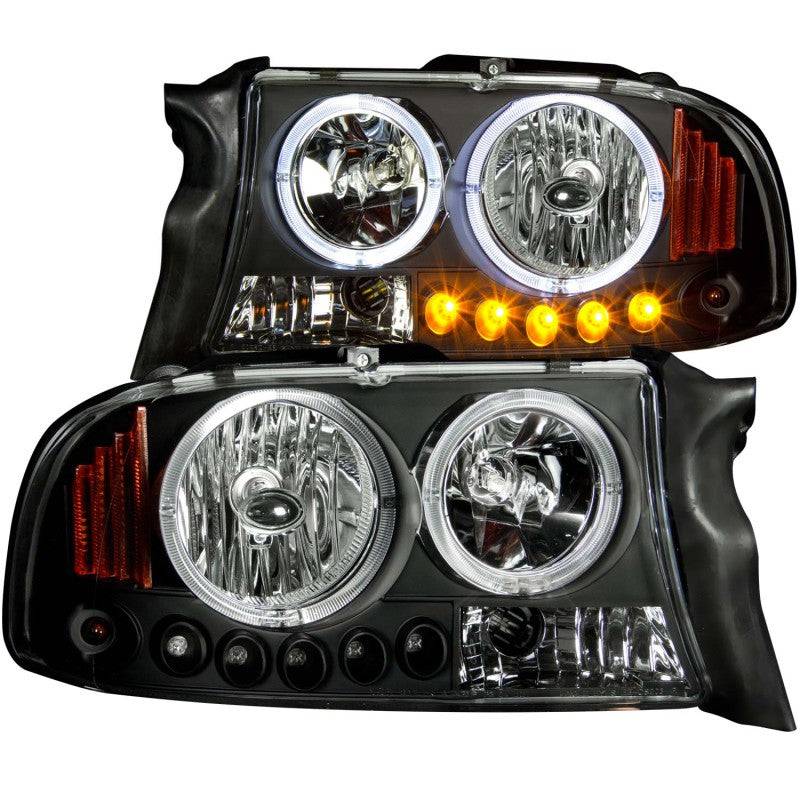 ANZO 1997-2004 Dodge Dakota Projector Headlights w/ Halo Black 1 pc - My Store