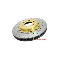 DBA 08-13 Chevrolet Camaro 6.2L 5000 Series Front Left 2 Piece Rotor Slotted & Drilled w/ Black Hat - Mammoth Racing -