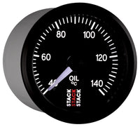 Autometer Stack 52mm 40-140 Deg C 1/8in Nptf Male Pro Stepper Motor Oil Temp Gauge - Black - My Store