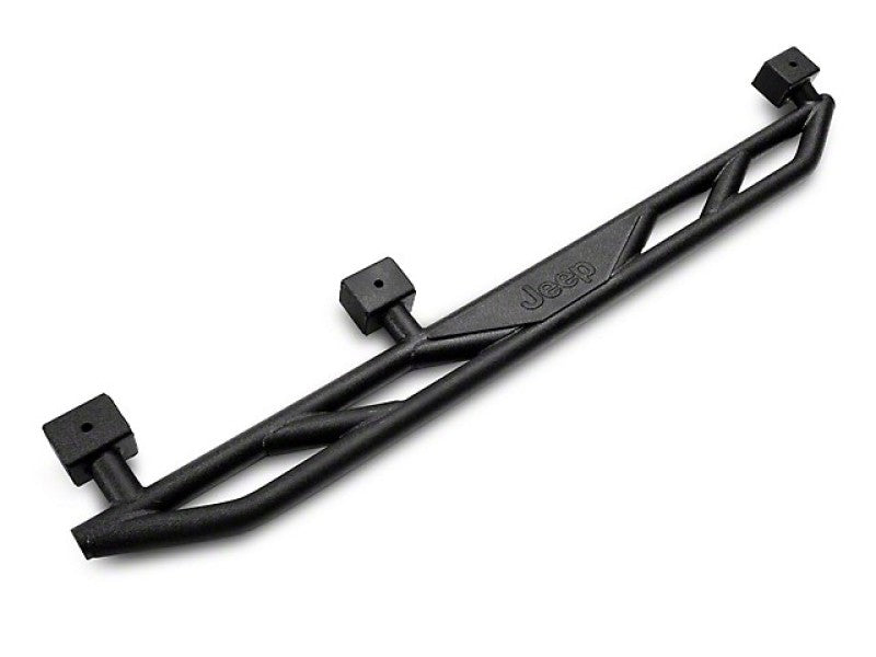 Officially Licensed Jeep 07-18 Jeep Wrangler JK 4Door Rock Sliders w/ Jeep Logo - Mammoth Racing -