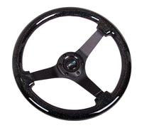 NRG Reinforced Steering Wheel (350mm / 3in Deep) Classic Blk Sparkle Wood Grain w/Blk 3-Spoke Center - My Store