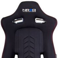 NRG Sport Seats (Pair) Cloth w/NRG Logo & NRG Arrow Cushion Imprint - Black w/Red Stitch - My Store