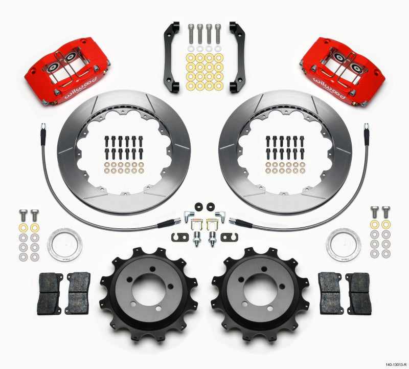 Wilwood Dynapro Radial Rear Kit 12.88in Red 2006-2007 Subaru WRX w/Lines - Mammoth Racing -