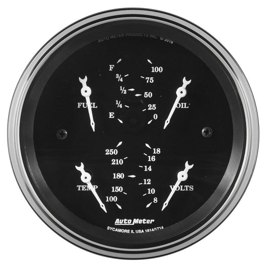 Auto Meter Gauge Quad 3 3/8in 0e-90f Elec Old Tyme Black - My Store