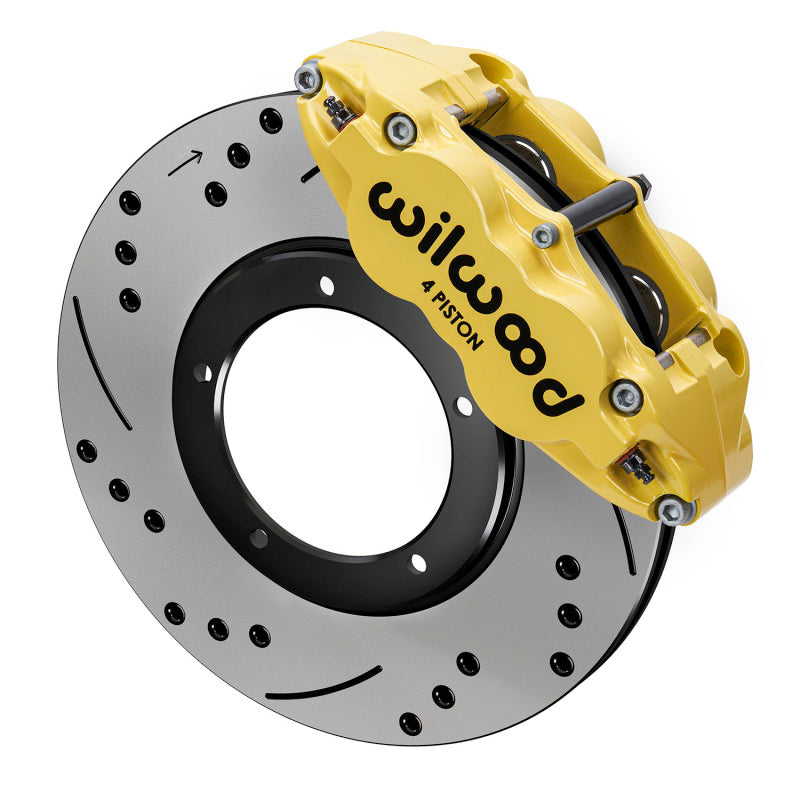 Wilwood 69-83 Porsche 911 Front Superlite Brake Kit 3.5in MT Drilled & Slotted - Yellow - My Store