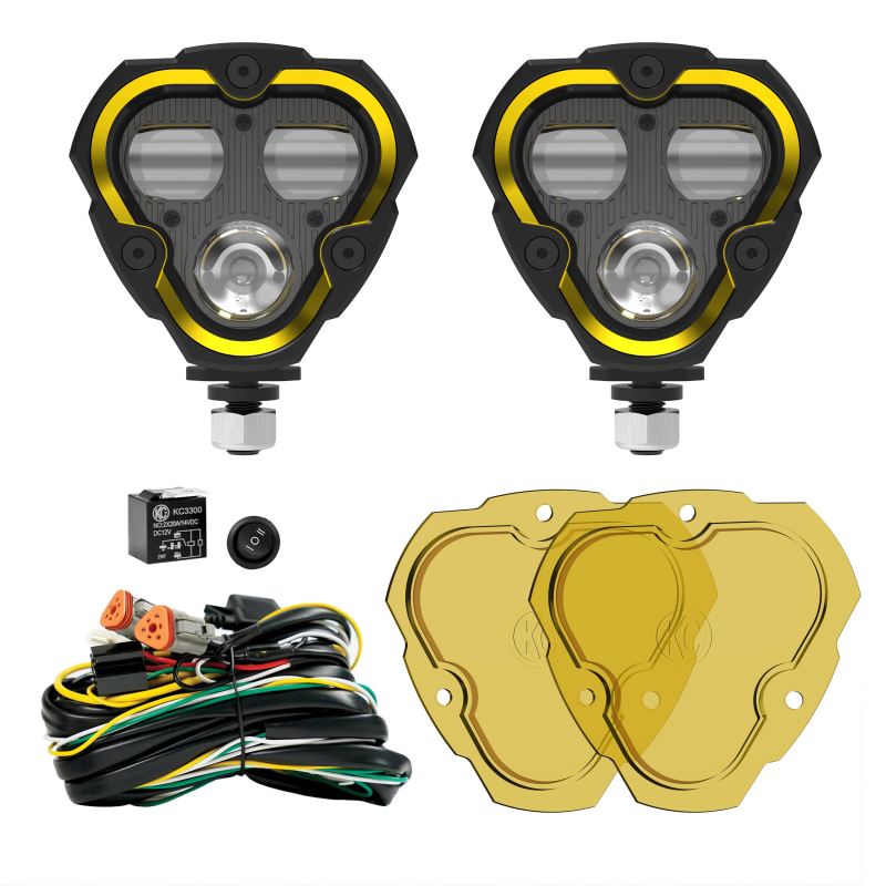 KC HiLiTES Flex ERA 3 Dual Mode SAE Fog Lights - 2-Light Master Kit - Mammoth Racing -