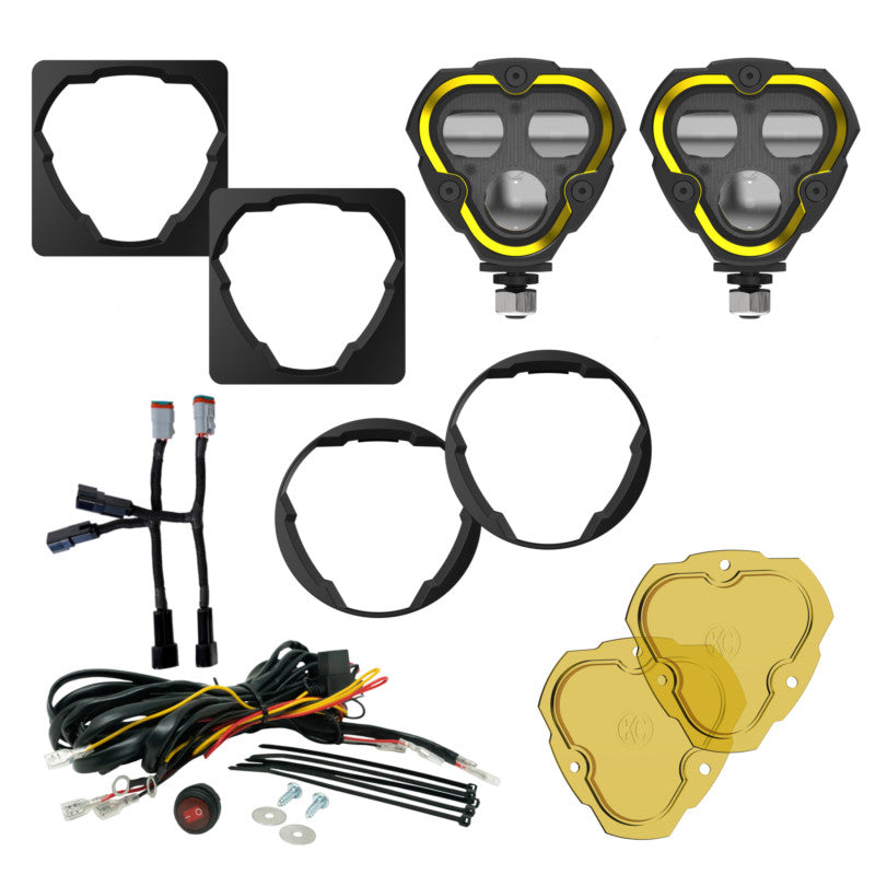 KC HiLiTES Flex ERA 3 Dual Mode SAE Fog Lights - 2-Light Master Kit for Toyota Aftermarket Bumper - Mammoth Racing -