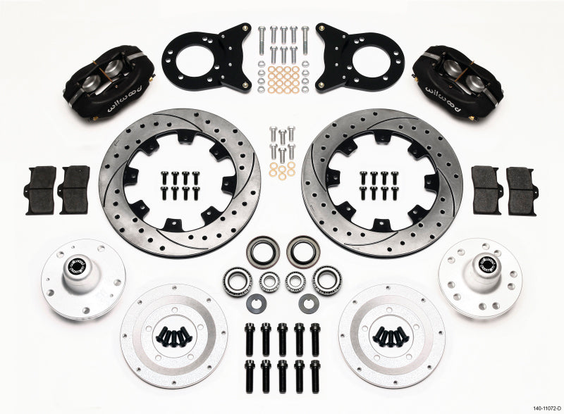 Wilwood Forged Dynalite Front Kit 12.19in Drilled 1965-1969 Mustang Disc & Drum Spindle - Mammoth Racing -