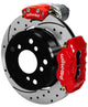 Wilwood Forged Dynalite Rear Electronic Parking Brake Kit - Red Powder Coat Caliper - D/S Rotor - My Store