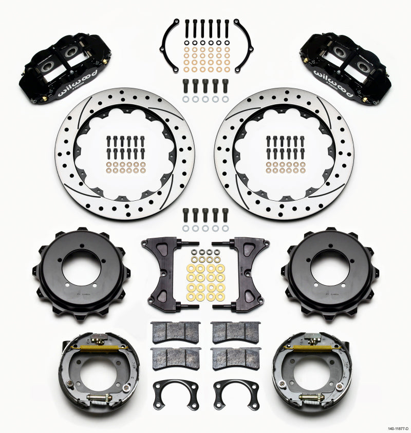 Wilwood Narrow Superlite 4R Rear Kit 12.88in Drilled Speedway Eng Floater w/ New Style End - Mammoth Racing -