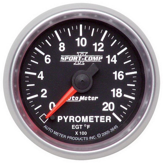Autometer Sport-Comp II Full Sweep Electronic 52mm 0-2000 degree F Pyrometer Gauge - My Store