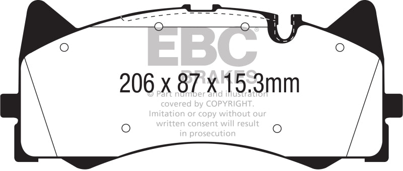 EBC 2015+ Mercedes-Benz C63 AMG (W205) 4.0L Twin Turbo Yellowstuff Front Brake Pads - My Store