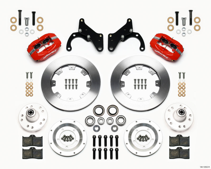 Wilwood Forged Dynalite Front Kit 12.19in Red 65-68 Chevy Impala -Drum Spindle - Mammoth Racing -