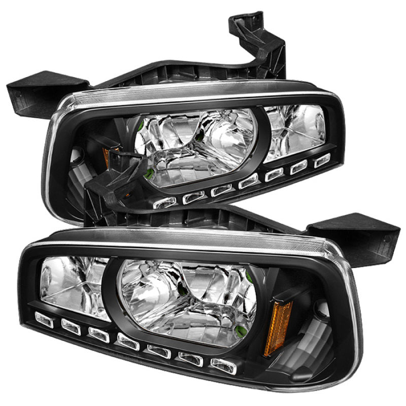 Xtune Dodge Charger 06-10 1Pc LED Crystal Headlights Black HD-ON-DCH05-1PC-LED-BK - Mammoth Racing -