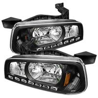 Xtune Dodge Charger 06-10 1Pc LED Crystal Headlights Black HD-ON-DCH05-1PC-LED-BK - Mammoth Racing -