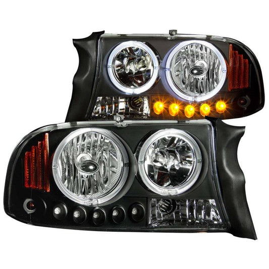 ANZO 1997-2004 Dodge Dakota Crystal Headlights Black 1pc - My Store