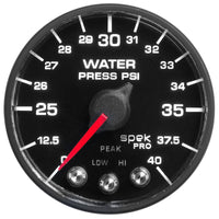 Autometer Spek-Pro - Nascar 2-1/16in Water Press 0- 40 psi Bfb - My Store