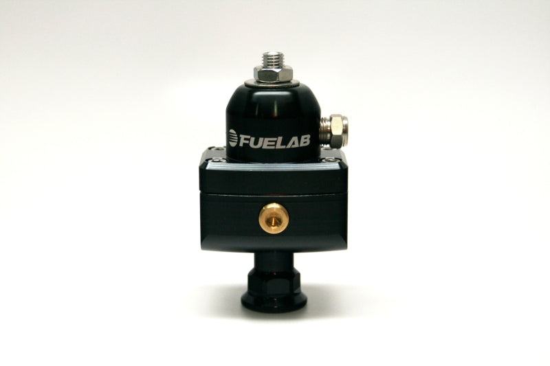 Fuelab 575 High Pressure Adjustable Mini FPR Blocking 25-65 PSI (1) -6AN In (2) -6AN Out - Black - Mammoth Racing -