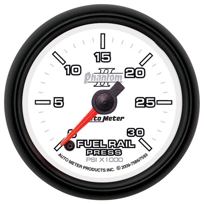 Autometer Phantom 52mm Full Sweep Electronic 0-30,000 PSI Diesel Fuel Rail Pressure Gauge - My Store