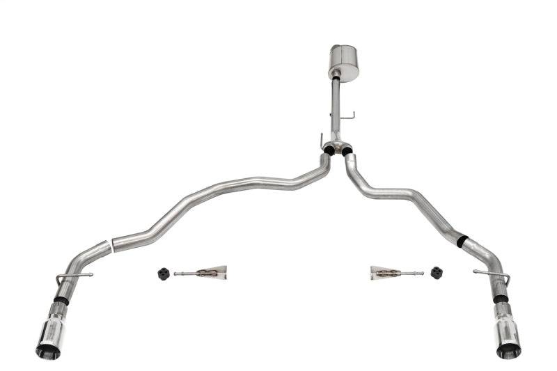 Corsa 2021-2022 Ford F-150 Regular Cab/ 8in Bed 5.0L V8 Sport Cat-Back Dual Rear Exit-Polished - Mammoth Racing -