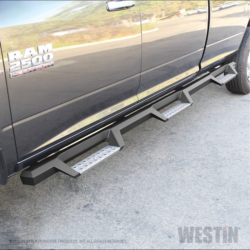Westin/HDX 10-18 Ram 2500/3500 Crew Cab (8ft Bed) Drop Wheel to Wheel Nerf Step Bars - Txt Black - Mammoth Racing -
