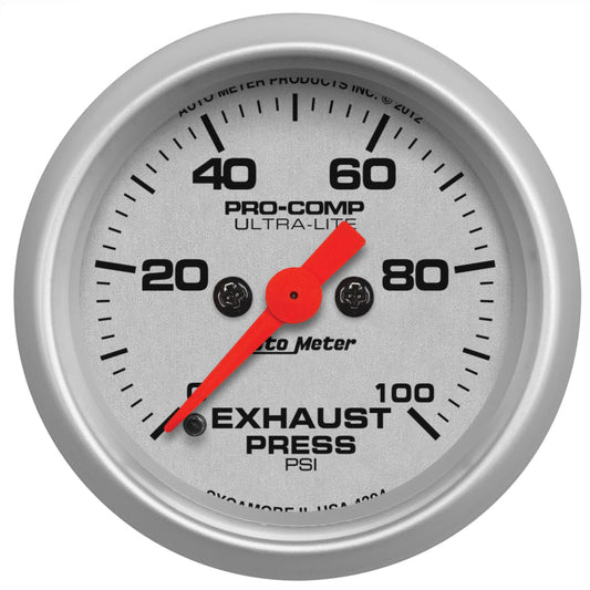 Autometer Ultra-Lite 2-1/16in 100psi Exhaust Pressure Digital Stepper Motor Gauge - My Store