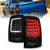 ANZO 09-18 Dodge Ram 1500 Full LED Tailights w/ Sequential Black Housing/Clear Lens - Mammoth Racing -