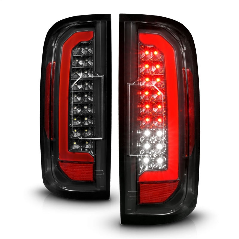 ANZO 15-21 GMC Canyon Full LED Taillights w/ Red Lightbar Black Housing/Clear Lens - Mammoth Racing -