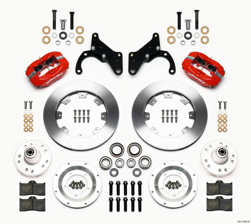 Wilwood Forged Dynalite Front Kit 12.19in Red 69-70 Impala Drum/Disc 69-82 Vette - Mammoth Racing -