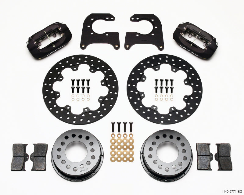 Wilwood Forged Dynalite Rear Drag Kit Drilled Rotor Chevy 12 Bolt-Spec 3.15in Brng - My Store