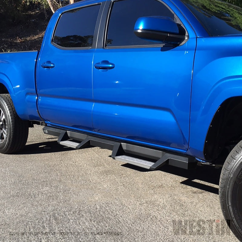 Westin 05-20 Toyota Tacoma Double Cab HDX Stainless Drop Nerf Step Bars - Textured Black - Mammoth Racing -