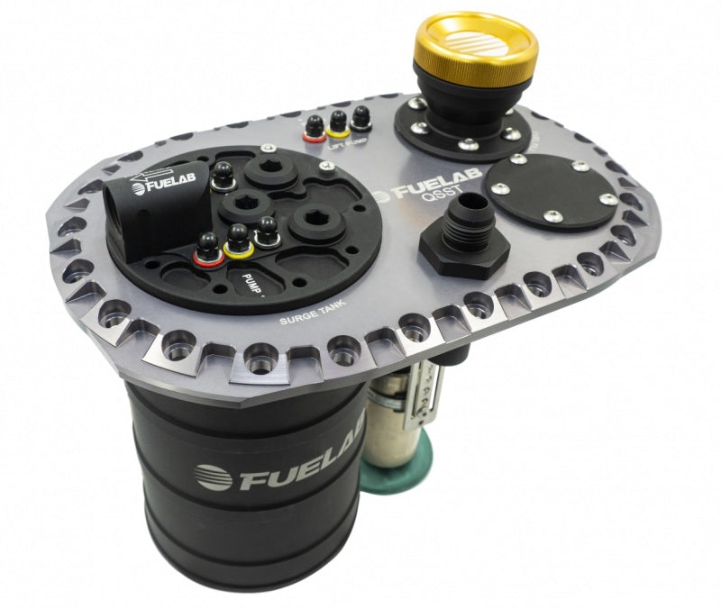 Fuelab Quick Service Surge Tank w/49614 Lift Pump & Single 500LPH Brushed Pump w/Controller-Titanium - Mammoth Racing -