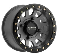 Method Mr401 UTV Beadlock 15x7 4+3/+13mm Offset 4x136 106mm CB Titanium w/Matte Black Ring Wheel - Mammoth Racing -