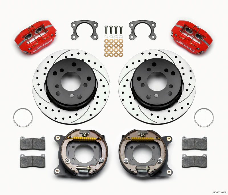 Wilwood Dynapro Lug Mount P/S P-B Kit Drilled-Red Small Ford 2.36in Off Bronco 5 x 5.50 - Mammoth Racing -